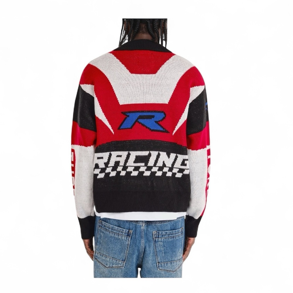 COPPER RIVET RED RACING FULL-ZIP SWEATER Size Large NWT - Picture 3 of 9